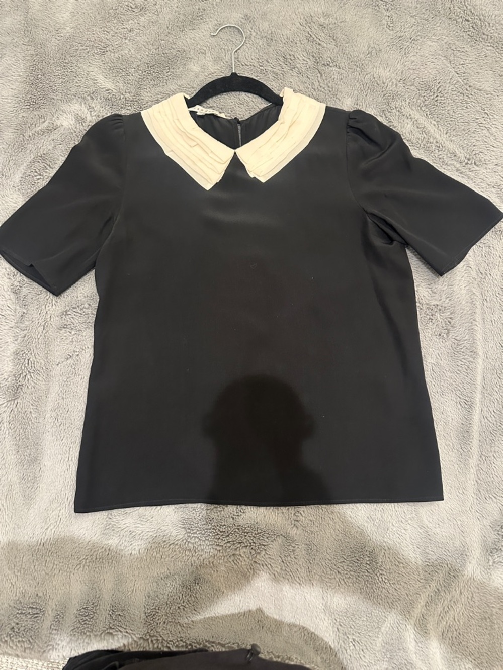 Sandro black silk blouse